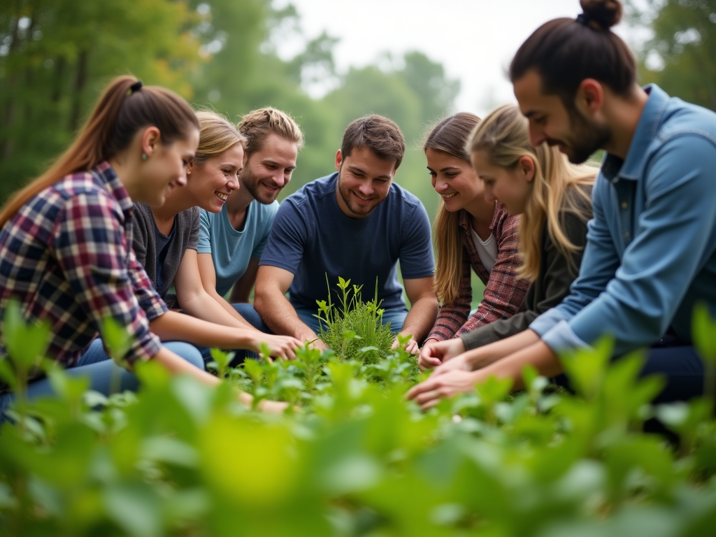 Trabajo en equipo en la naturaleza